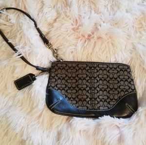 Black signature Coach Wristlet